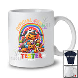 Personalized Custom Name Official Candy Tester; Creepy Halloween Sweet Pumpkin Rainbow T-Shirt