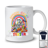 Personalized Custom Name Official Candy Tester; Creepy Halloween Sweet Skeleton Rainbow T-Shirt