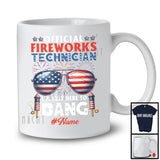 Personalized Custom Name Official Fireworks Technician, Joyful 4th Of July USA Flag Sunglasses T-Shirt