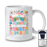 Personalized Custom Name Official Last Day Of School 2024 2025; Colorful Summer Rainbow Teacher T-Shirt