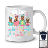 Personalized Custom Name Oh For Bunnies Sake; Lovely Easter 4 Bunny German Shepherd In Eggs T-Shirt
