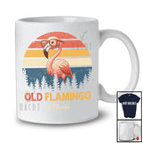 Personalized Custom Name Old Flamingo; Amusing Retirement Retired Flamingo Glasses; Vintage Retro T-Shirt