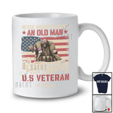 Personalized Custom Name Old Man Who Defended Your Country; Proud Veteran Day US Flag T-Shirt