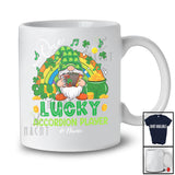 Personalized Custom Name One Lucky Accordion Player; Lovely St. Patrick's Day Gnome Rainbow T-Shirt