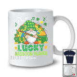 Personalized Custom Name One Lucky Bassoon Player; Lovely St. Patrick's Day Gnome Rainbow T-Shirt