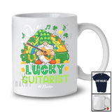 Personalized Custom Name One Lucky Guitarist; Lovely St. Patrick's Day Gnome Rainbow Guitar T-Shirt