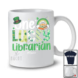 Personalized Custom Name One Lucky Librarian; Lovely St. Patrick's Day Shamrock Rainbow T-Shirt