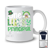 Personalized Custom Name One Lucky Principal; Lovely St. Patrick's Day Shamrock Rainbow T-Shirt