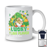 Personalized Custom Name One Lucky Tuba Player; Lovely St. Patrick's Day Gnome Rainbow T-Shirt