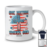 Personalized Custom Name One Nation Under God; Proud 4th Of July US Flag Cross Patriotic T-Shirt