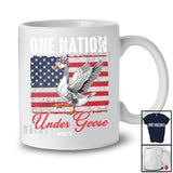 Personalized Custom Name One Nation Under Goose; Humorous 4th Of July US Flag Farmer Patriotic T-Shirt
