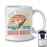 Personalized Custom Name One Nation Under Goose; Joyful 4th Of July Vintage Retro Patriotic T-Shirt
