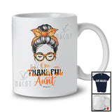 Personalized Custom Name One Thankful Aunt; Lovely Thanksgiving Aunt Women Face; Family T-Shirt