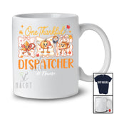 Personalized Custom Name One Thankful Dispatcher; Lovely Thanksgiving Fall Leaf Pumpkin Pie T-Shirt