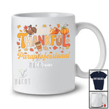 Personalized Custom Name One Thankful Paraprofessional; Proud Thanksgiving Jobs Fall Turkey T-Shirt