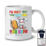 Personalized Custom Name Only Here For The Hops; Joyful Easter Drunk Bunny Drinking Beer T-Shirt