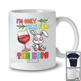 Personalized Custom Name Only Here For The Hops; Joyful Easter Drunk Bunny Drinking Wine T-Shirt