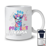 Personalized Custom Name Only You Can Prevent Drama; Sarcastic Llama Colorful; Girls Family T-Shirt