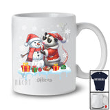 Personalized Custom Name Opossum Build Snowman; Lovely Snow Santa Opossum; Family T-Shirt