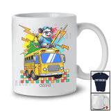 Personalized Custom Name Opossum On School Bus; Amusing Back To School Bus Driver Teacher T-Shirt