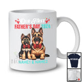 Personalized Custom Name Our First Father's Day 2024, Adorable German Shepherd, Family Group T-Shirt