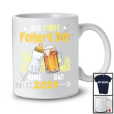 Personalized Custom Name Our First Father's Day, Humorous Beer Milk Bottle 2024, Cheers Family T-Shirt