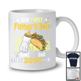 Personalized Custom Name Our First Father's Day, Humorous Taco Milk Bottle 2024, Cheers Family T-Shirt