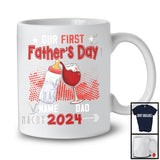 Personalized Custom Name Our First Father's Day, Humorous Wine Milk Bottle 2024, Cheers Family T-Shirt