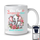Personalized Custom Name Our First Mother's Day 2024, Adorable Elephant Animal, Family Group T-Shirt