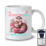 Personalized Custom Name Our First Mother's Day 2024, Adorable Otter Animal, Family Group T-Shirt