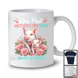 Personalized Custom Name Our First Mother's Day 2024, Adorable Pig Farmer, Family Group T-Shirt