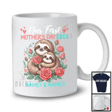 Personalized Custom Name Our First Mother's Day 2024, Adorable Sloth Animal, Family Group T-Shirt