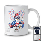 Personalized Custom Name Owl Ice Cream; Joyful 4th Of July American Flag; Patriotic T-Shirt