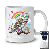 Personalized Custom Name Owl With Rainbow Sunglasses; Awesome LGBTQ Pride Gay Flag Owl T-Shirt
