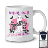 Personalized Custom Name Papillons Because People Creepy; Lovely Halloween Ghost Boo Owner T-Shirt
