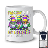 Personalized Custom Name Parading With My Gnomes; Amusing Mardi Gras Mask Three Gnomes T-Shirt