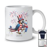 Personalized Custom Name Parrot Ice Cream; Joyful 4th Of July American Flag; Patriotic T-Shirt