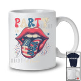 Personalized Custom Name Party in the USA; Amazing 4th of July Retro US Flag Lips; Patriotic T-Shirt