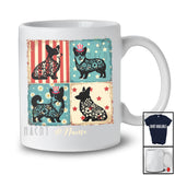 Personalized Custom Name Patriotic Floral Corgi; Proud 4th of July Red Blue White Corgi Owner T-Shirt