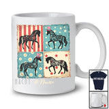 Personalized Custom Name Patriotic Floral Horse; Proud 4th of July Red Blue White Horse Farmer T-Shirt