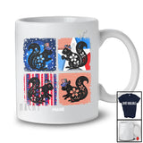 Personalized Custom Name Patriotic Floral Squirrel; Amusing 4th Of July American Flag T-Shirt
