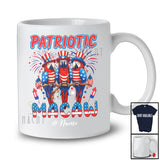 Personalized Custom Name Patriotic Macaw; Joyful 4th Of July Three Macaws Bird Lover T-Shirt