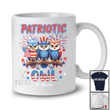 Personalized Custom Name Patriotic Owl; Joyful 4th Of July Three Owls Bird Lover T-Shirt