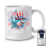 Personalized Custom Name Patriotic Shark With US Flag; Lovely 4th Of July Shark Sea Animal T-Shirt