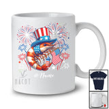 Personalized Custom Name Patriotic Shrimp With US Flag; Lovely 4th Of July Shrimp Sea Animal T-Shirt