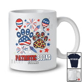 Personalized Custom Name Patriotic Squad; Awesome 4th Of July Leopard Dog Cat Paws US Flag T-Shirt