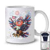 Personalized Custom Name Patriotic Squad; Joyful 4th Of July Donut Riding Eagle Food Lover T-Shirt