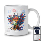 Personalized Custom Name Patriotic Squad; Joyful 4th Of July Hamburger Riding Eagle Food Lover T-Shirt