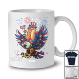 Personalized Custom Name Patriotic Squad; Joyful 4th Of July Hotdog Riding Eagle Food Lover T-Shirt