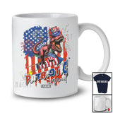 Personalized Custom Name Patriotic Squad; Lovely 4th Of July T-Rex Dinosaur US Flag; Firecracker T-Shirt